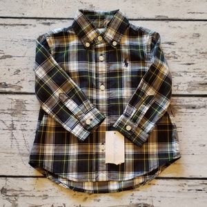 RALPH LAUREN plad boy's dress shirt new w/t
